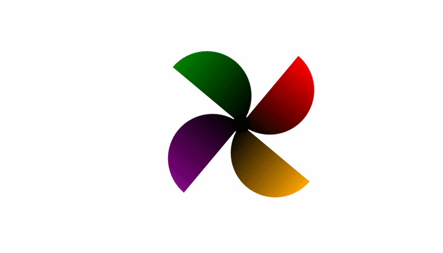 如何用JavaScript编写代码实现大风车的旋转动画效果？