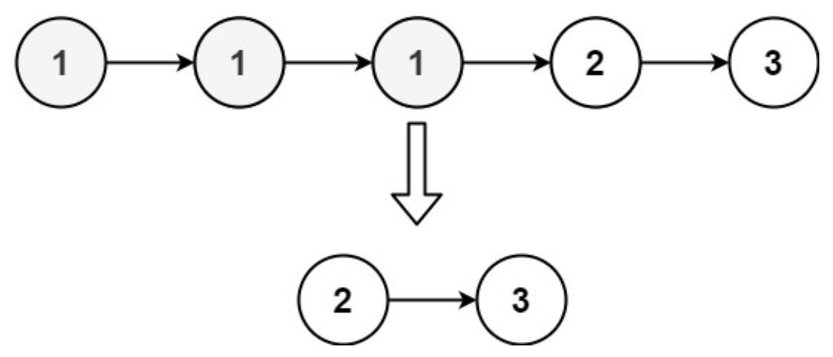 力扣82题：如何用Python3删除排序链表中所有重复的元素？