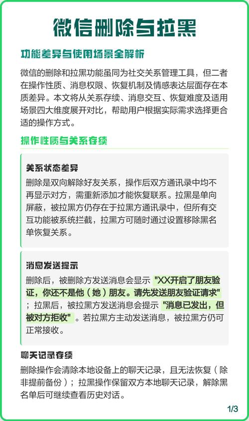 微信将某人加入黑名单与直接删除，二者在功能与影响上有哪些不同？