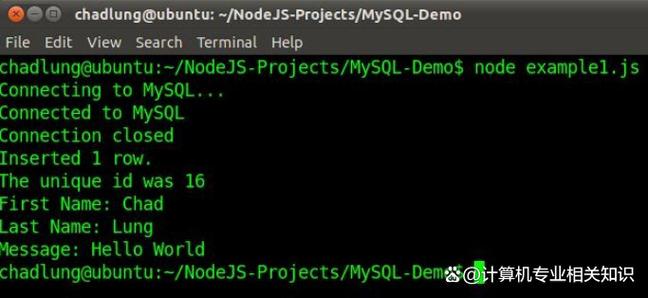 如何解析Node.js连接MySql统计组件属性使用案例？