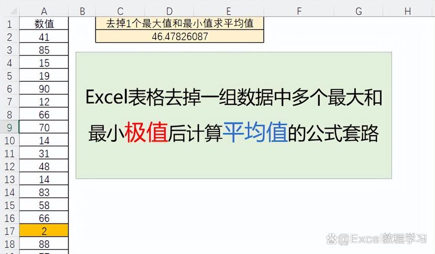 PHP数组移除最大最小值后如何计算平均值？