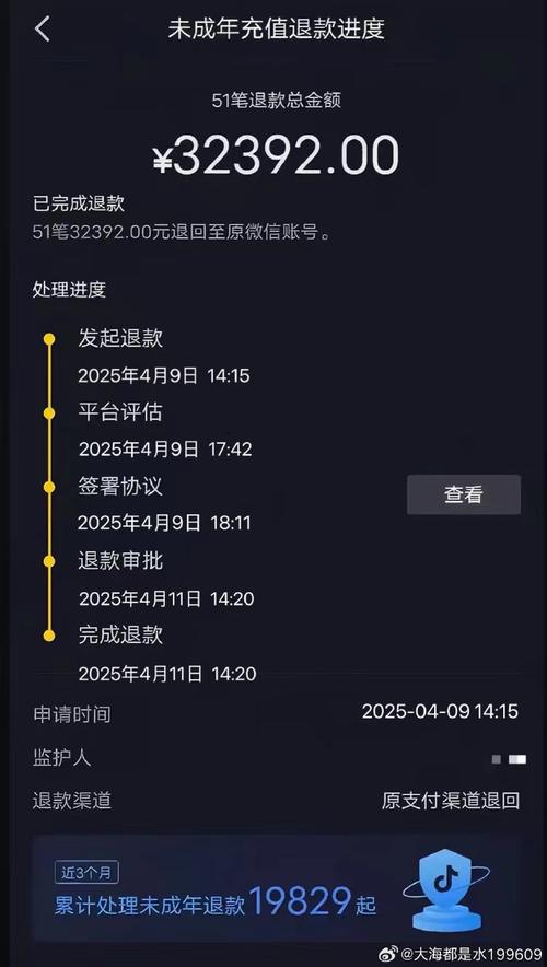 抖音打赏退款具体退多少比例？