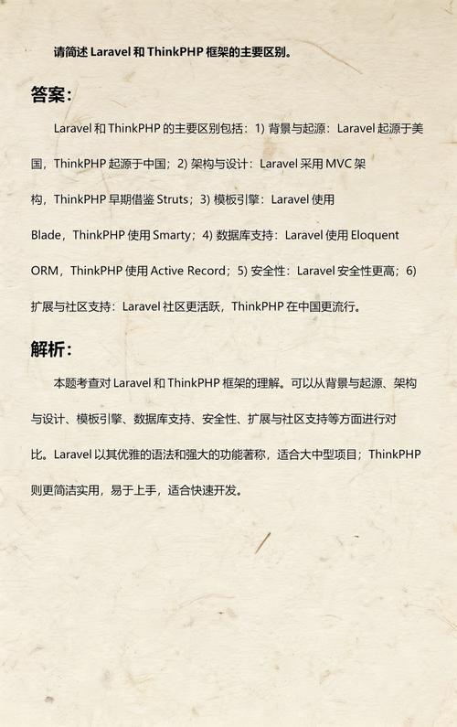 ThinkPHP与Laravel：它们各自有何独特优势及显著差异？