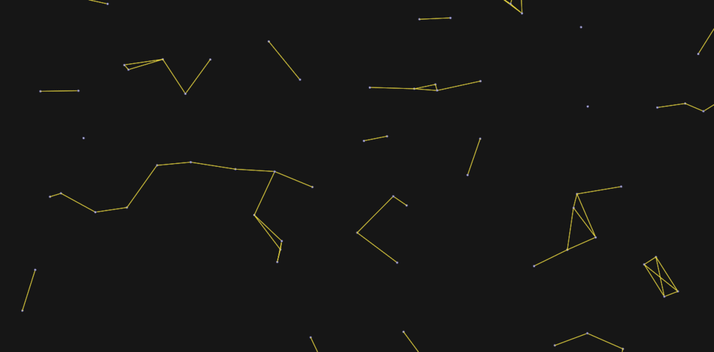 如何实现JavaScript Canvas上的动态粒子连线效果？