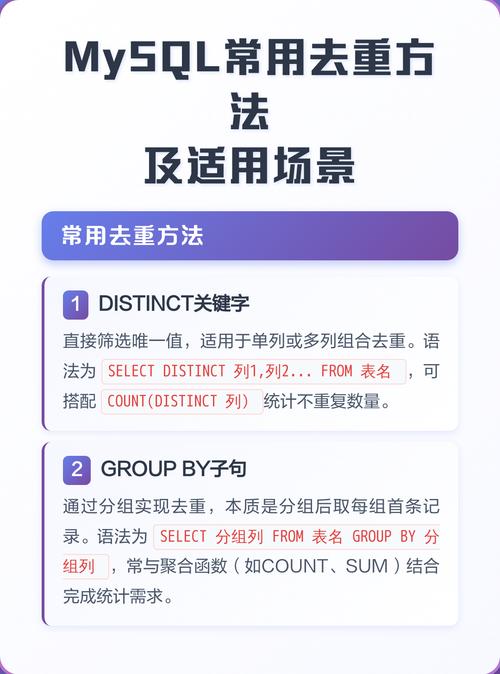 如何使用MySQL对两个字段进行去重操作？
