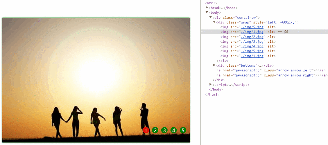 如何用JavaScript编写实现轮播图动态效果的代码？