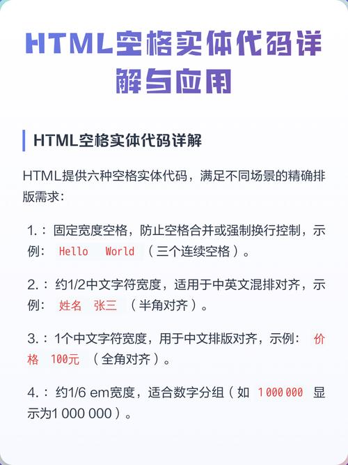 如何用HTML代码实现空格显示？