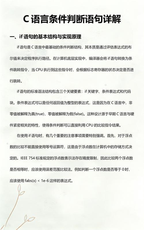 C语言中如何正确运用条件判断语句？