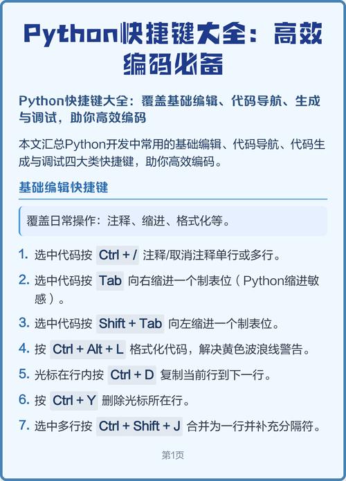 Python中都有哪些高效快捷键可以使用？