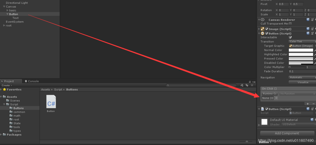 Unity中如何为按钮添加OnClick事件处理函数？