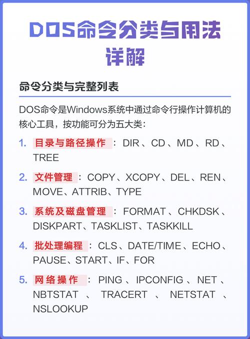 DOS常用命令大全包含哪些？