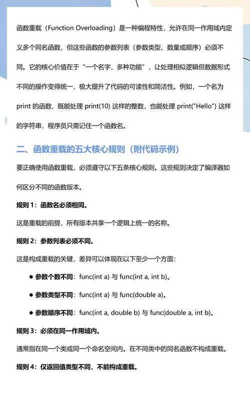 函数重载的原理及特点有哪些？