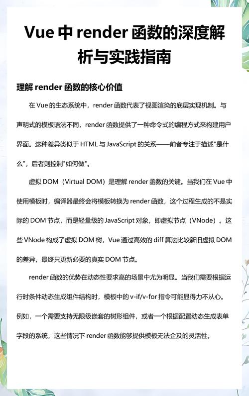 Vue中render函数如何详细解析其作用机制？