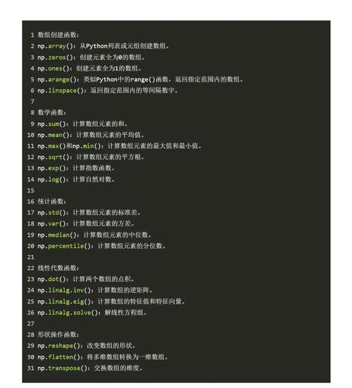 Python numpy库的详细解释是什么？