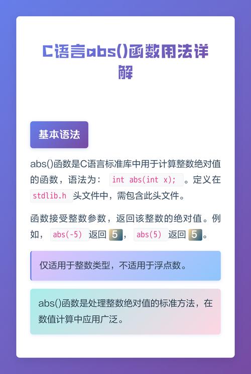 C语言中abs函数具体应用场景有哪些？